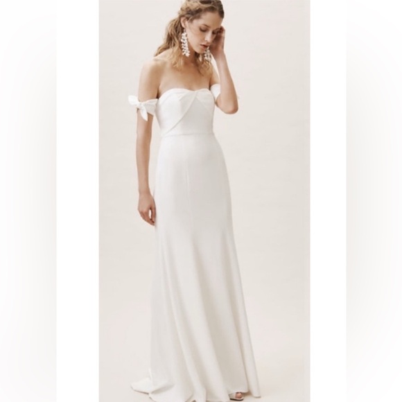 Watters Dresses & Skirts - Watters White Off-Shoulder A-Line Wedding Dress